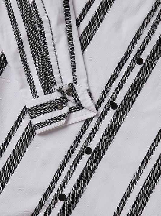 Monochrome Corduroy Striped Shirt