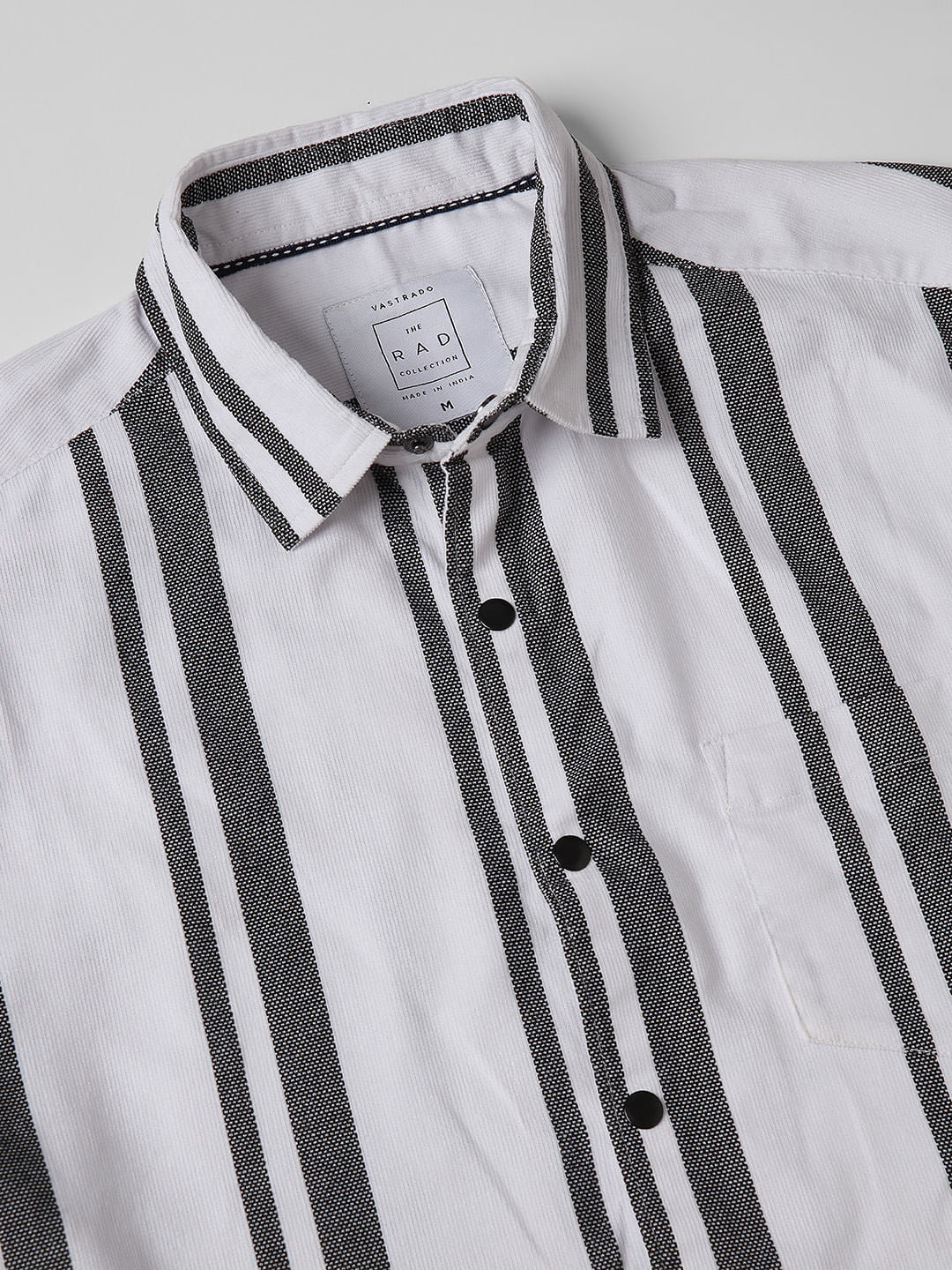 Monochrome Corduroy Striped Shirt