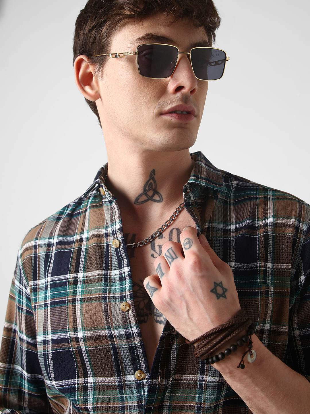 Premium Giza Cotton Multicolour Tartan Checked Shirt