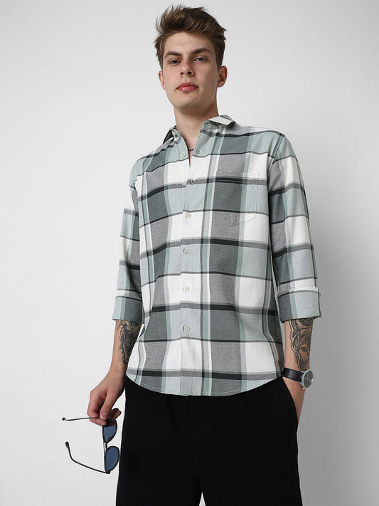 Premium Giza Cotton Dobby Checkered Shirt