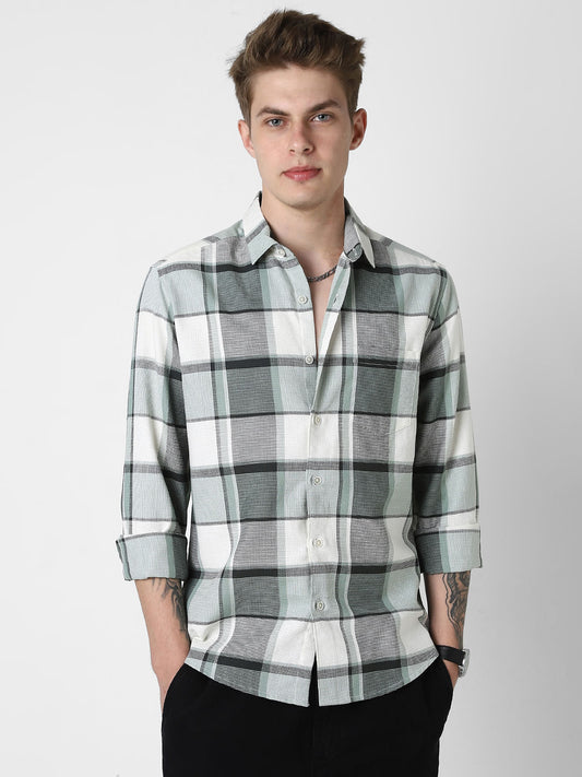 Premium Giza Cotton Dobby Checkered Shirt