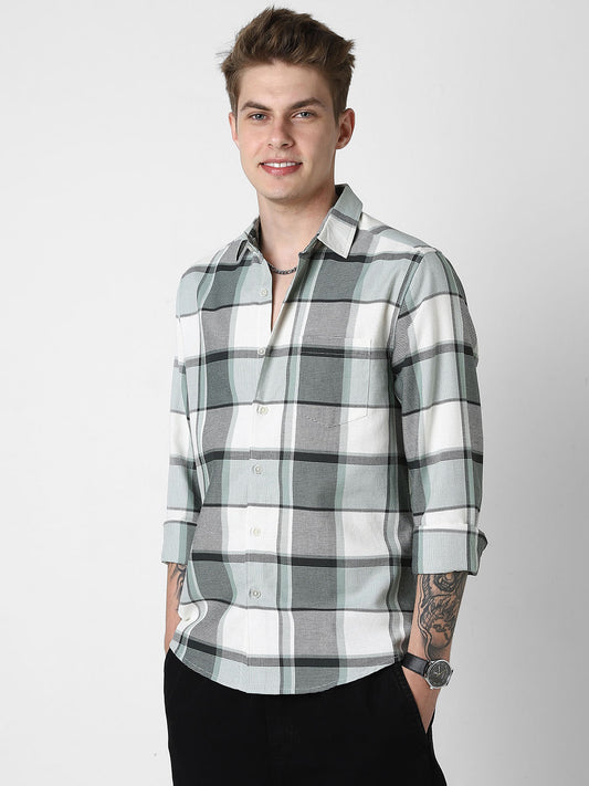 Premium Giza Cotton Dobby Checkered Shirt