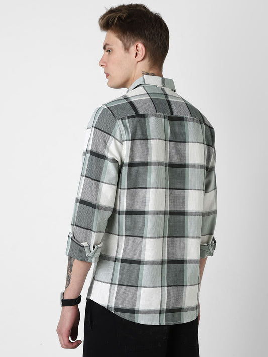 Premium Giza Cotton Dobby Checkered Shirt
