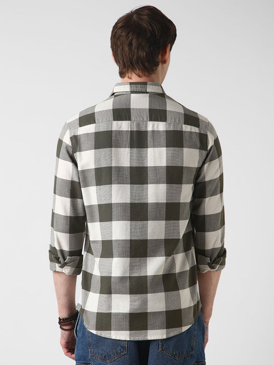 Box Checks Olive Shirt