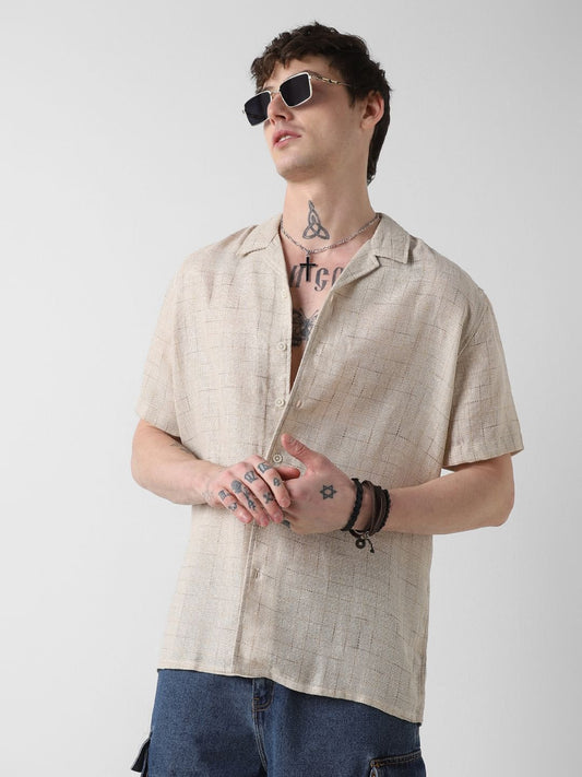 Timeless Beige Jute Oversized Shirt