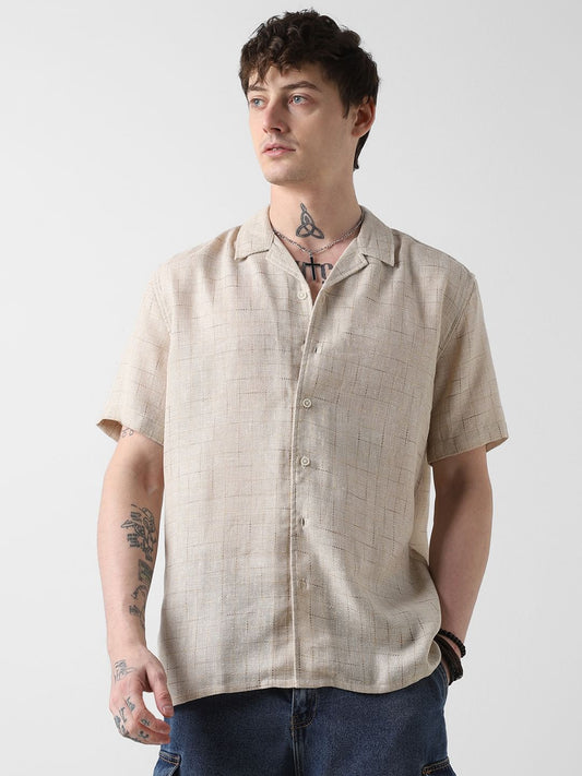Timeless Beige Jute Oversized Shirt