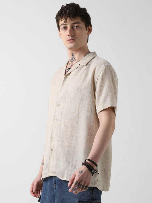 Timeless Beige Jute Oversized Shirt