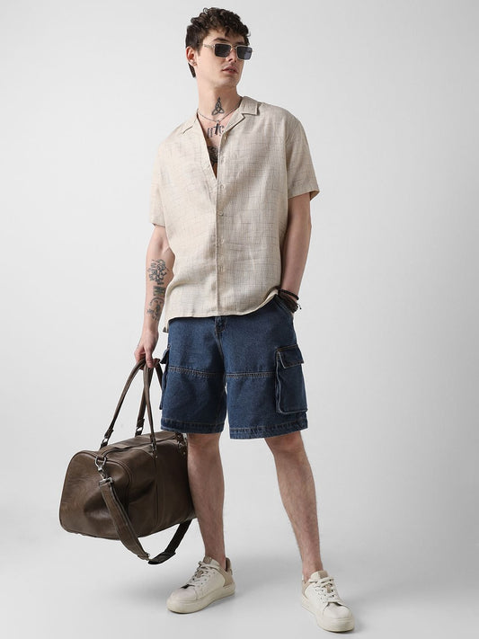 Timeless Beige Jute Oversized Shirt