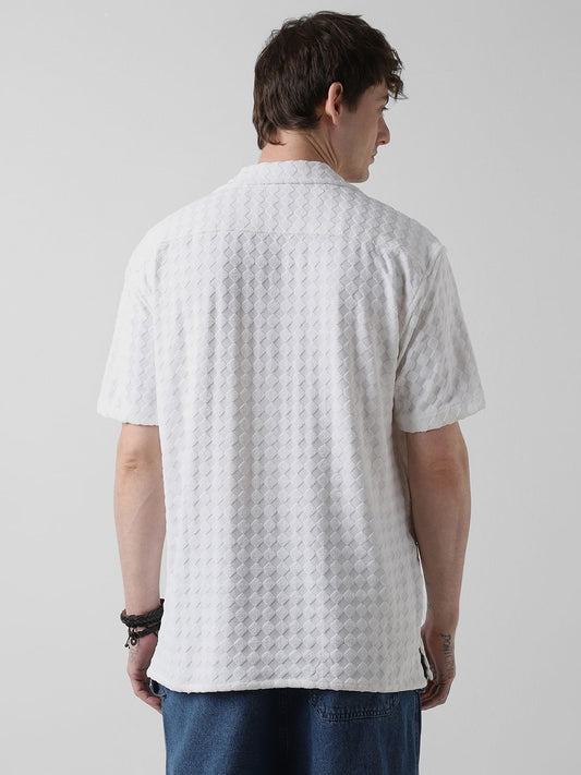 Snowy Diamond Jacquard Oversized Shirt