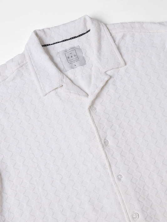 Snowy Diamond Jacquard Oversized Shirt