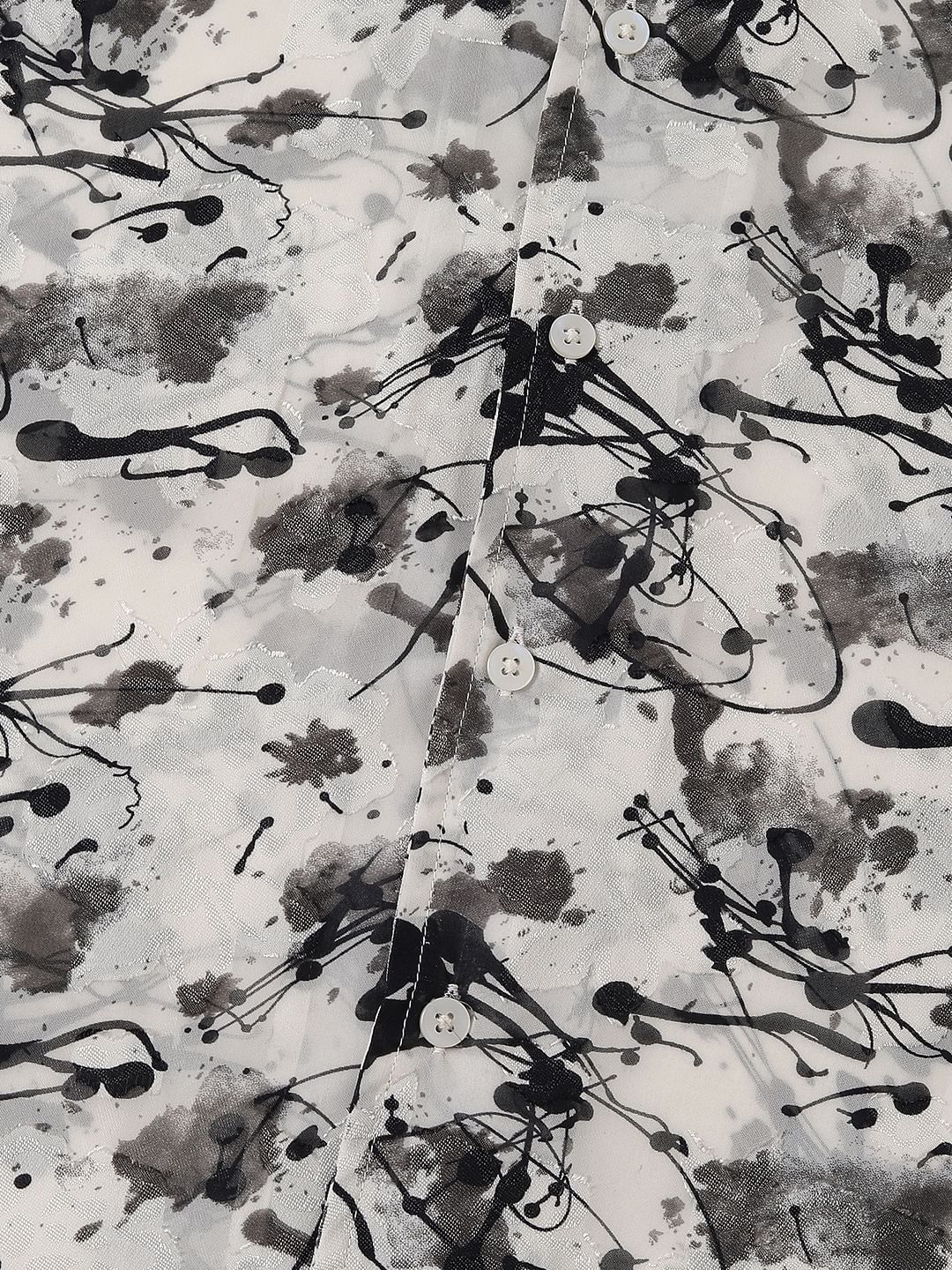 Black Burn Out Splash Oversized Shirt