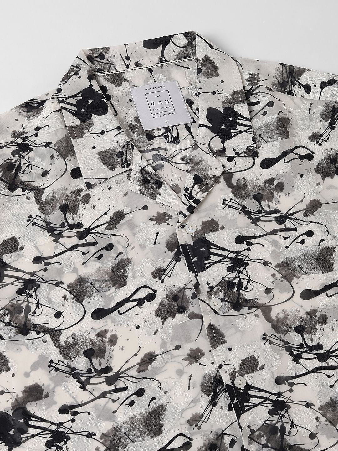 Black Burn Out Splash Oversized Shirt