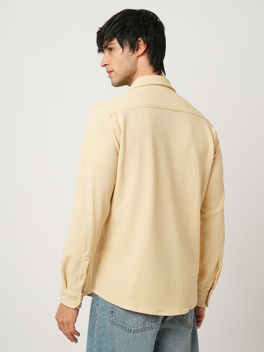 Meticulous Light Beige Jacquard Shirt