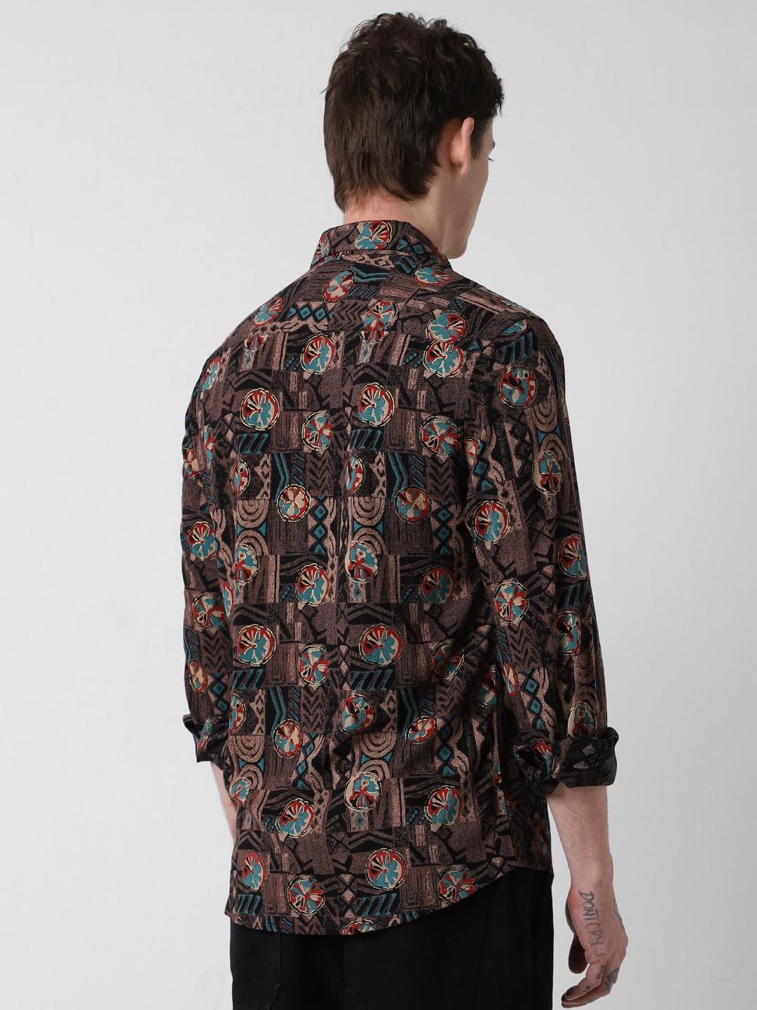 Aesthetic Foil Printed Multicolour Shirt