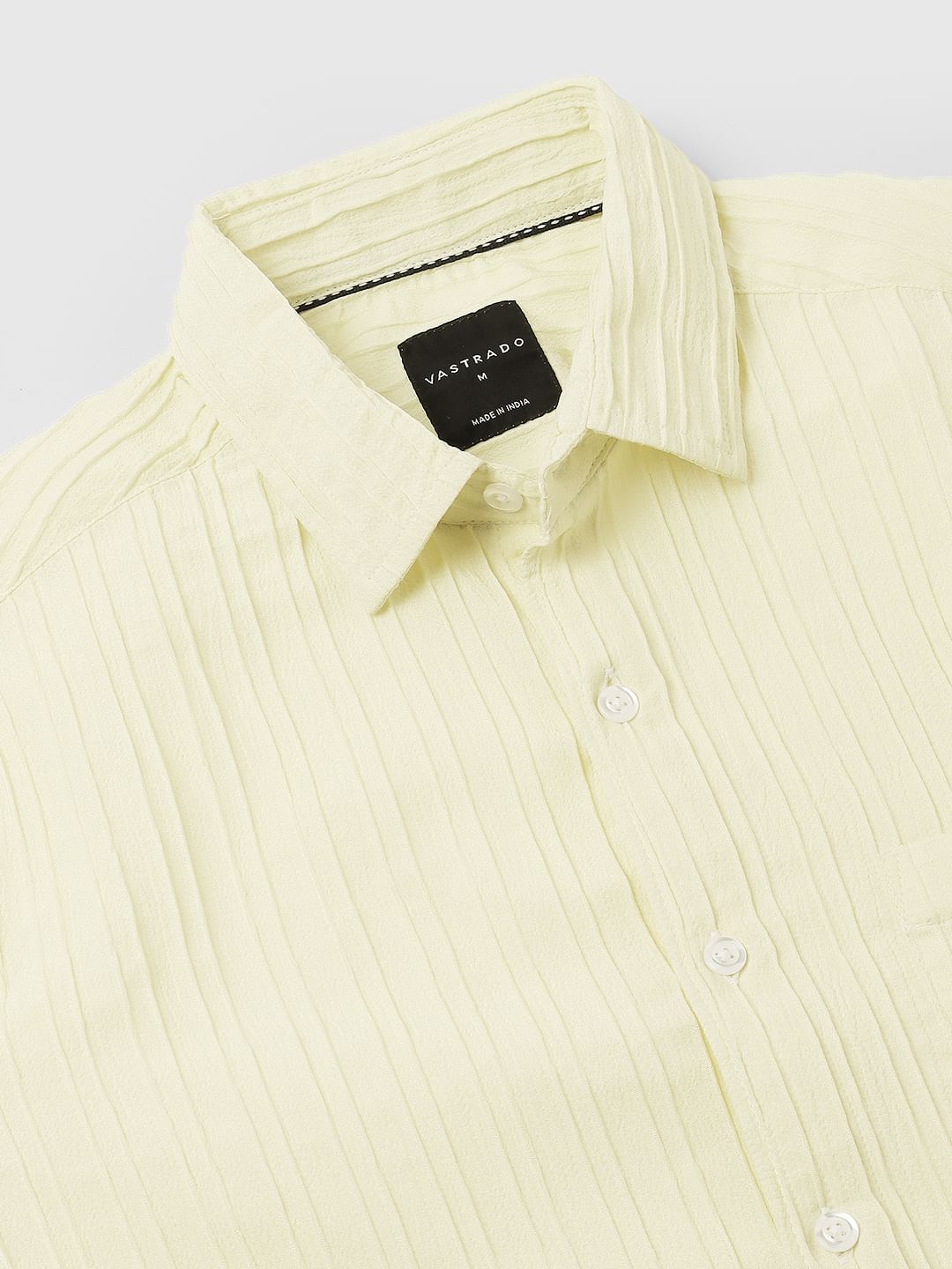 Vibrant Lemon Line Textured Shirt