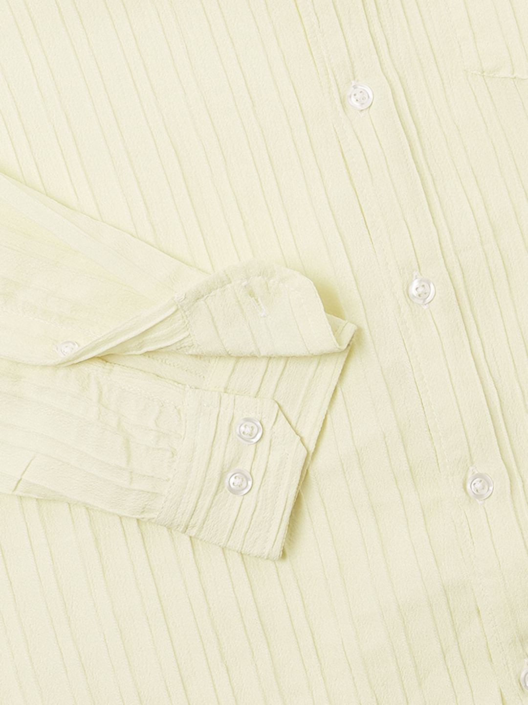 Vibrant Lemon Line Textured Shirt