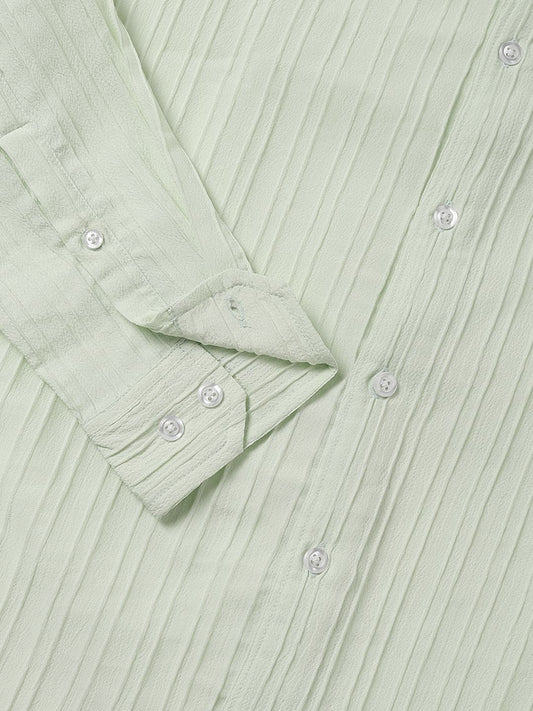 Neon Green Textured Line Shirt