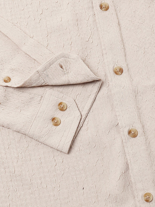 Bisque Beige Textured Shirt