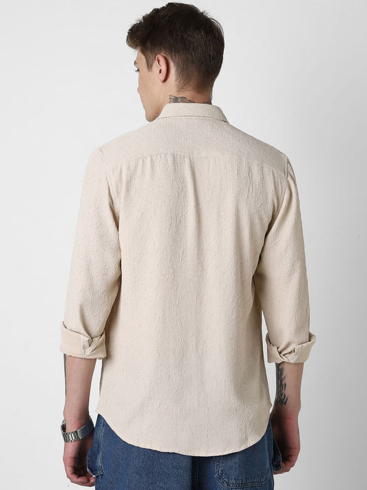 Bisque Beige Textured Shirt