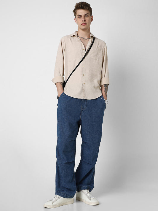 Bisque Beige Textured Shirt