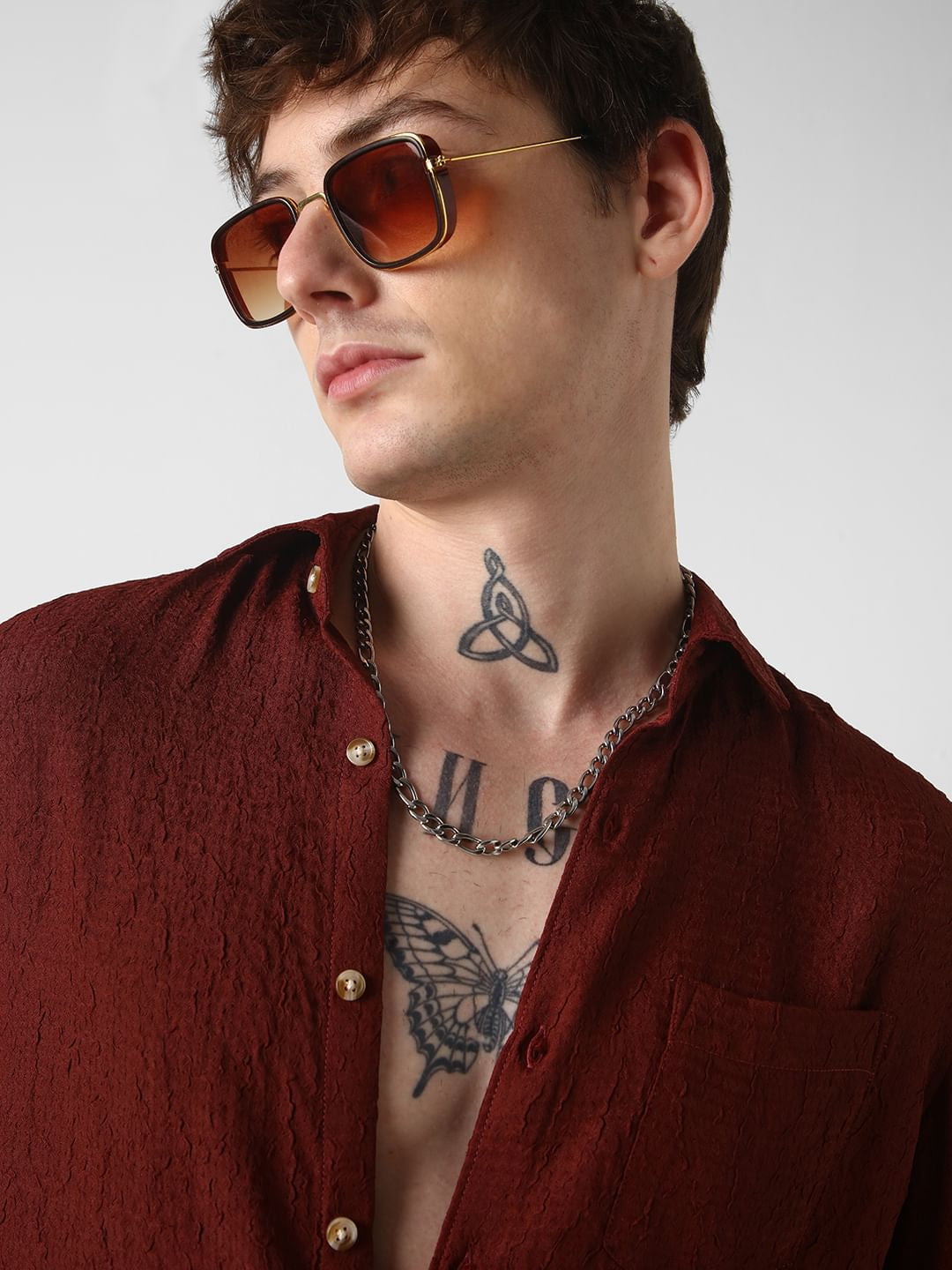 Brown Textured Shirt