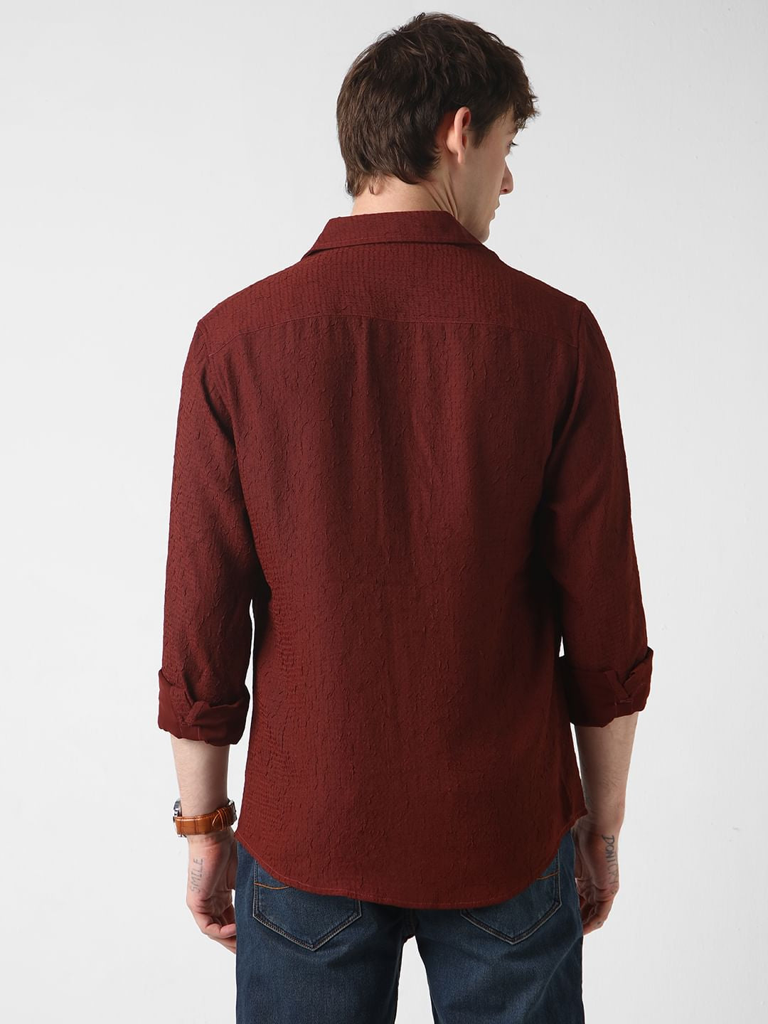 Brown Textured Shirt