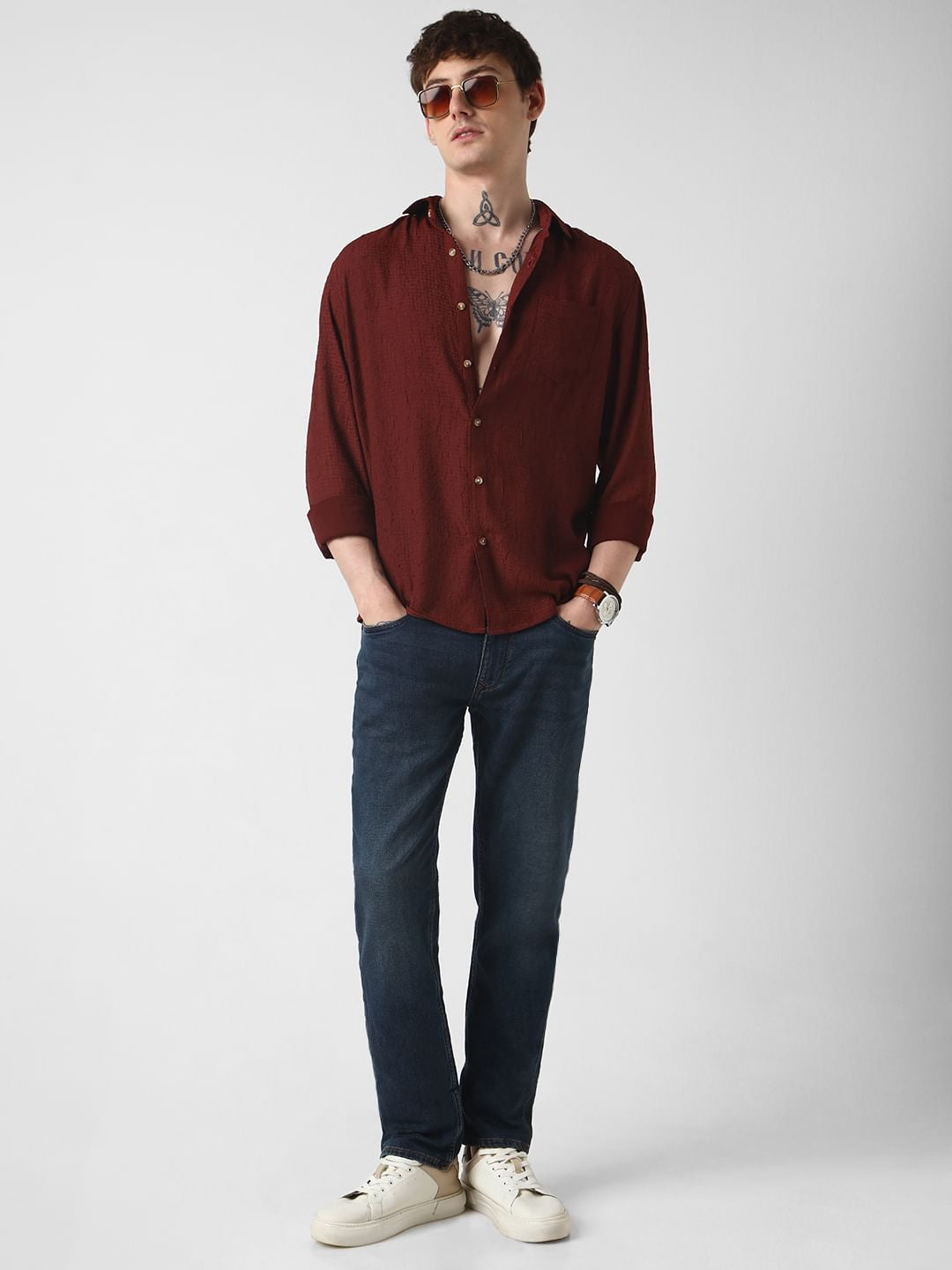 Brown Textured Shirt