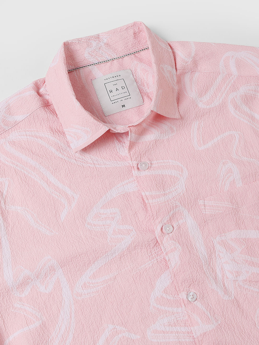Voguish Peachy Pink Crinkled Shirt
