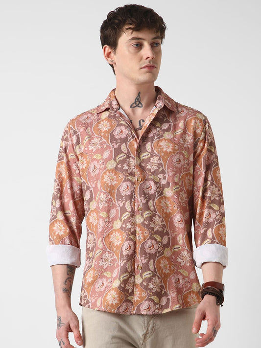 Bloomy Dendritic Multicolour Creased Shirt