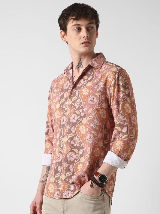 Bloomy Dendritic Multicolour Creased Shirt