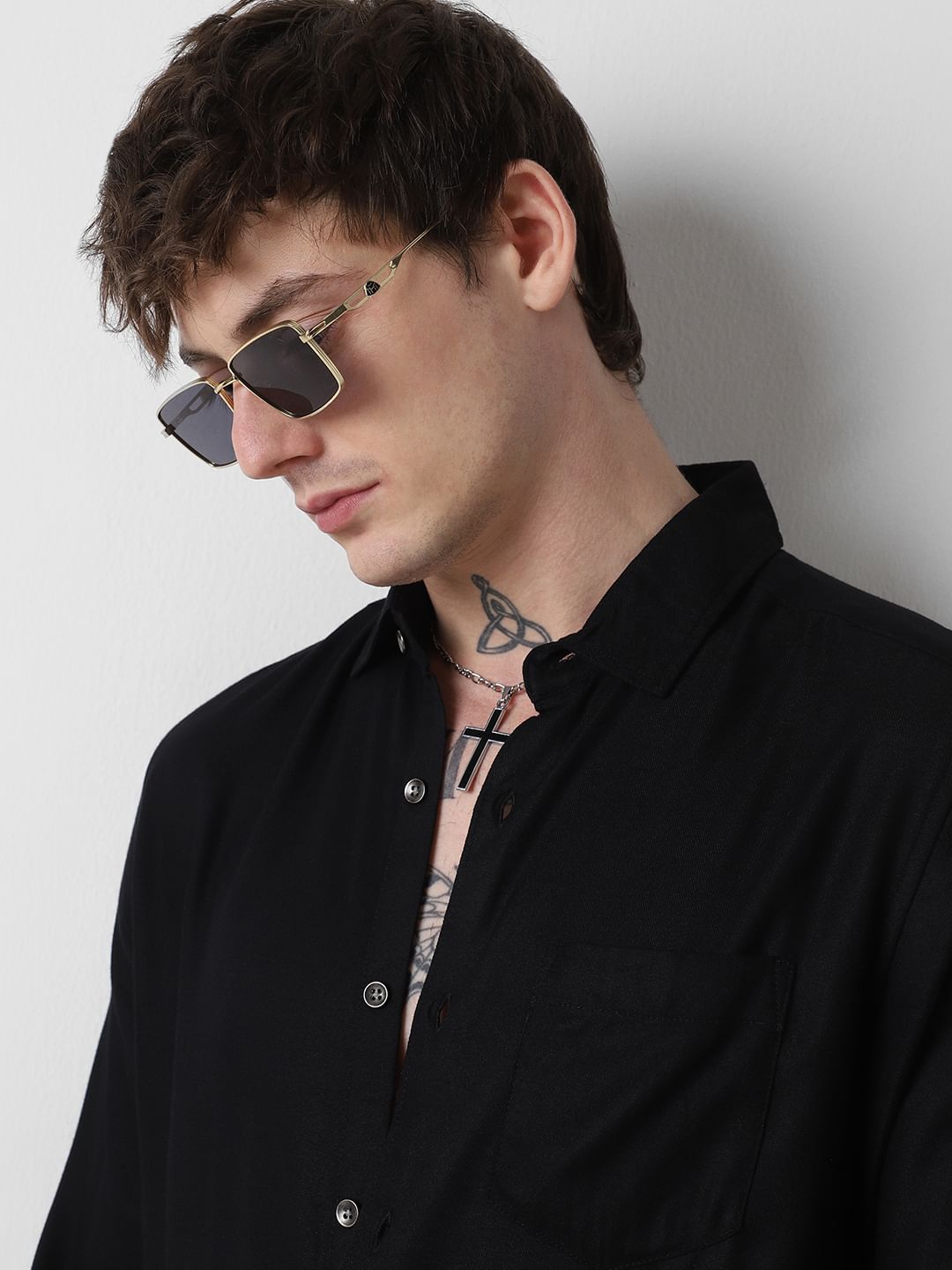 Modish Solid Black Shirt