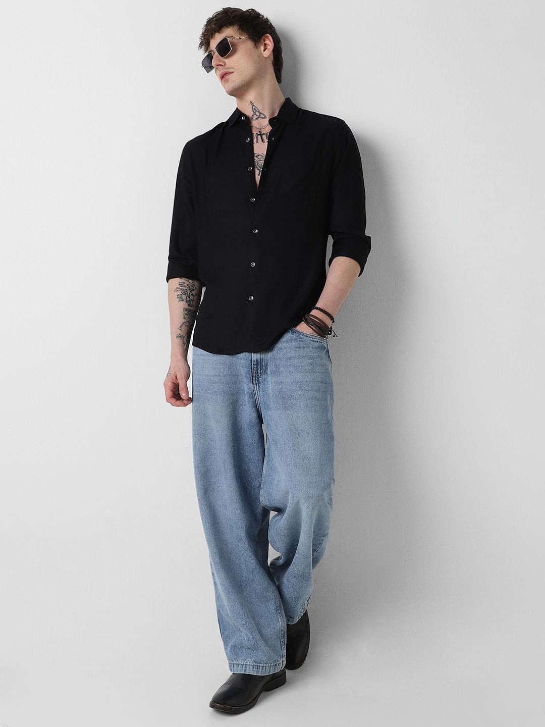 Modish Solid Black Shirt
