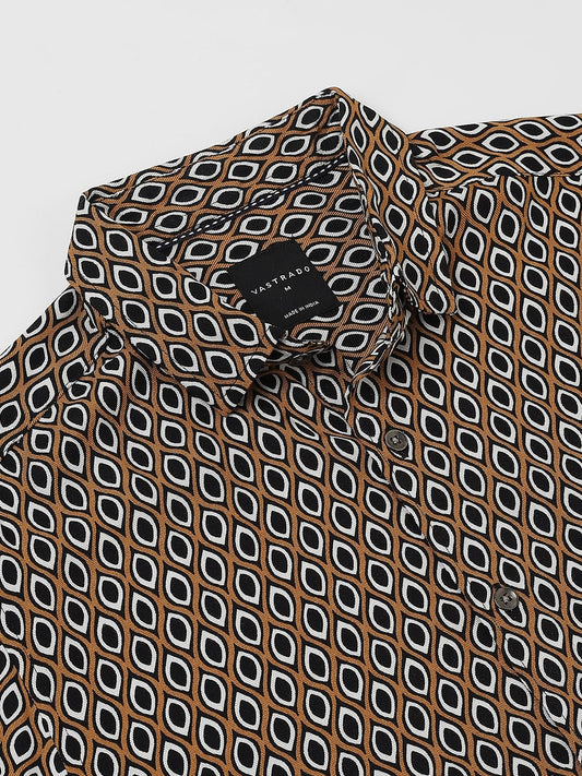 Brown Ikat Printed Shirt