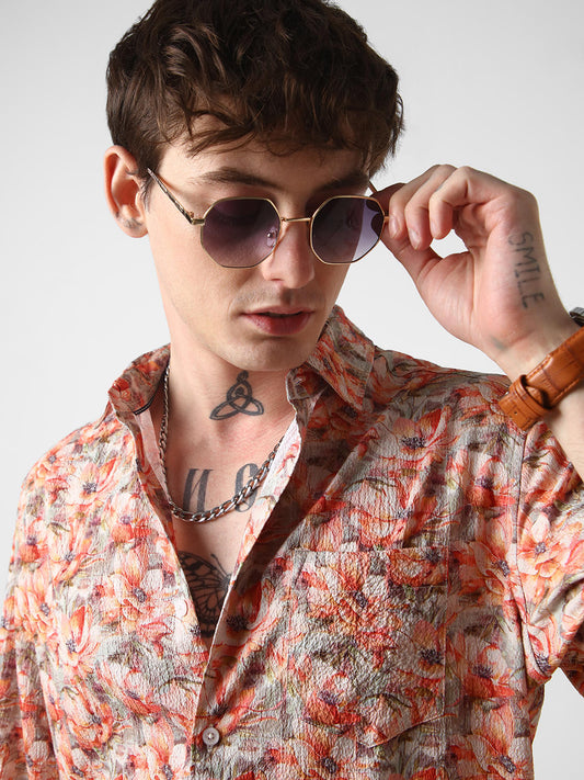 Bloomy Floret Multicolour Creased Shirt