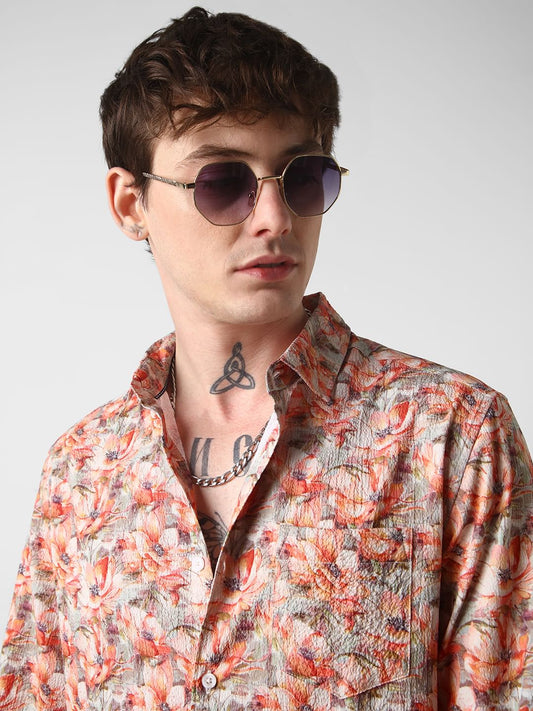 Bloomy Floret Multicolour Creased Shirt