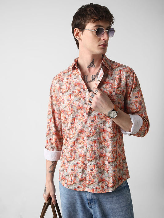 Bloomy Floret Multicolour Creased Shirt