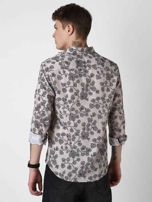 Black Floret Budding Printed Shirt