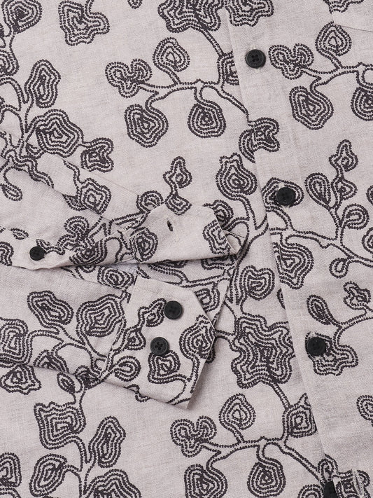 Black Floret Budding Printed Shirt