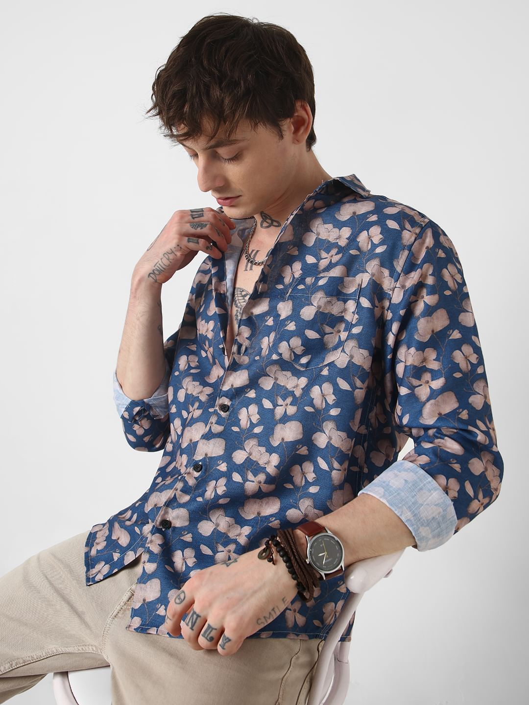 Exquisite Lapis Floret Shirt