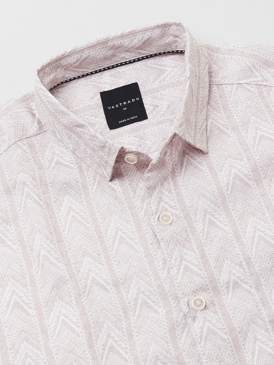Picturesque Beige Printed Shirt