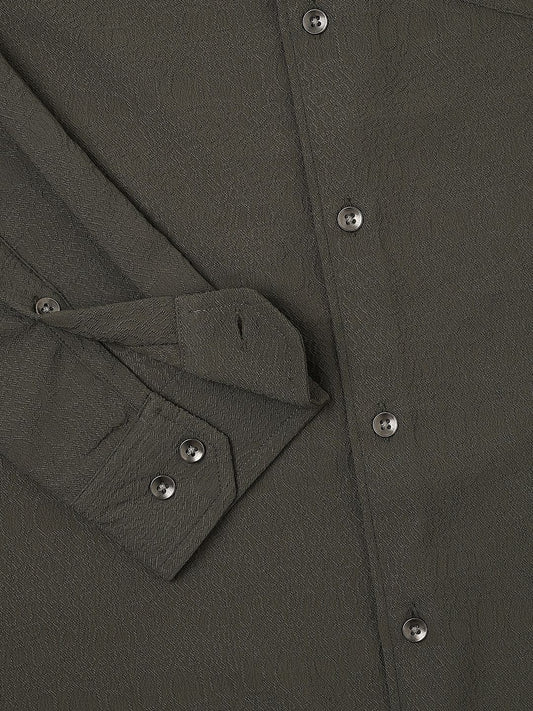Snazzy Olive Textured Shirt