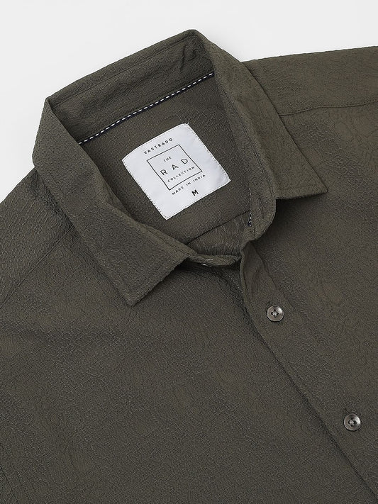 Snazzy Olive Textured Shirt