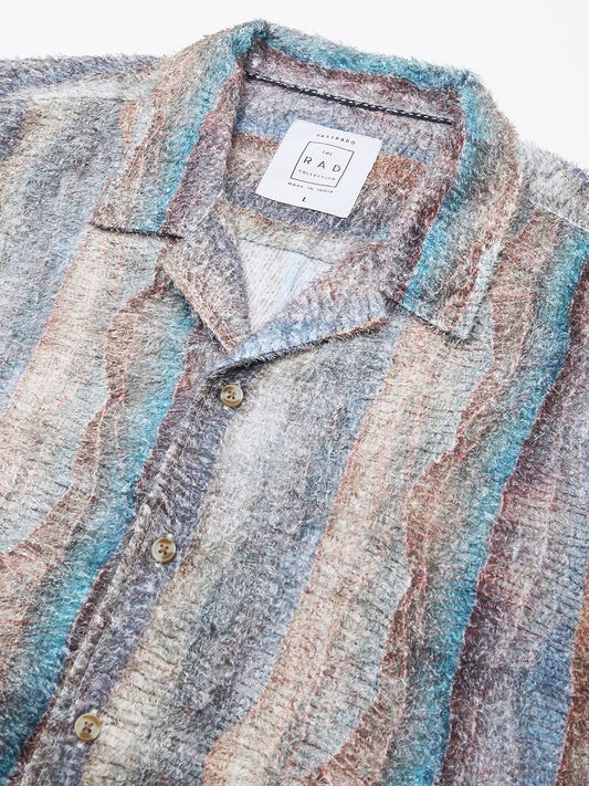 Squashy Multicolour Notch Collar Oversized Shirt