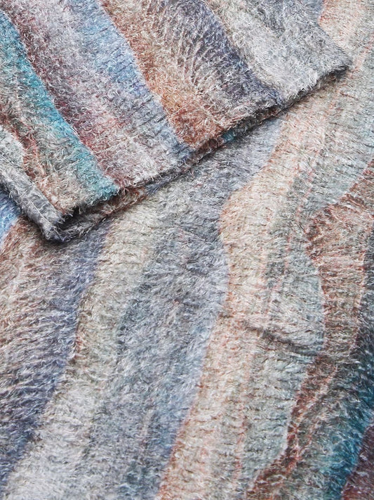 Squashy Multicolour Notch Collar Oversized Shirt