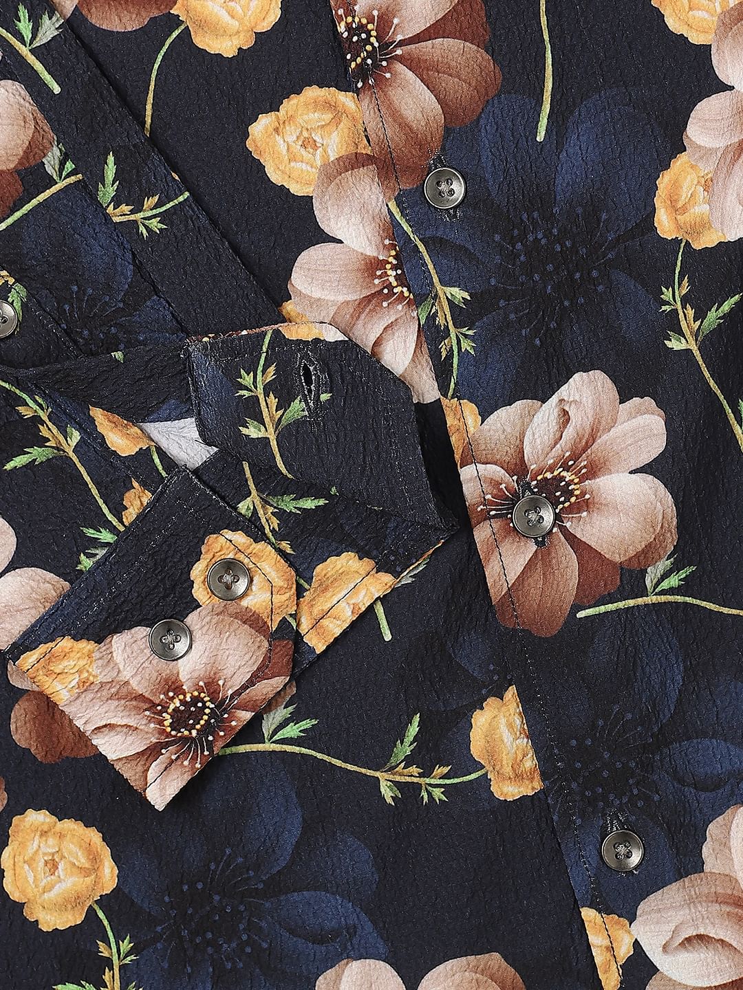 Exquisite Navy Floret Crushed Shirt