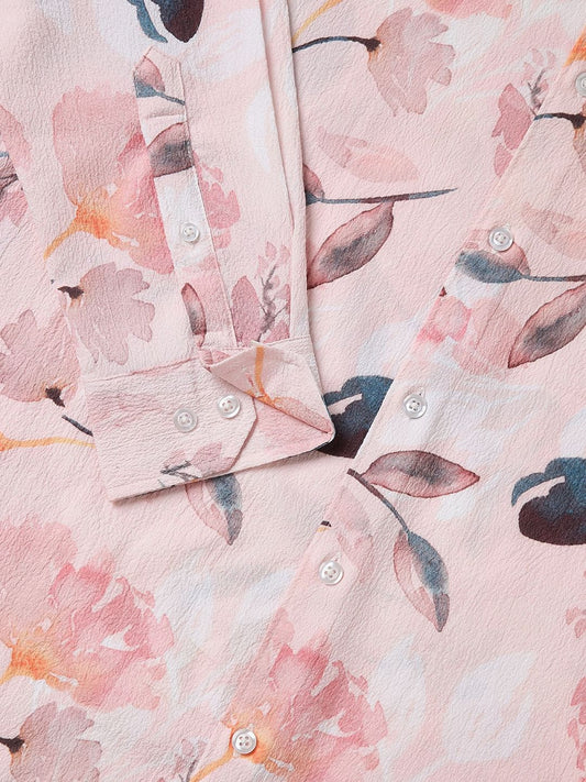 Floral Peachy Pink Crushed Shirt