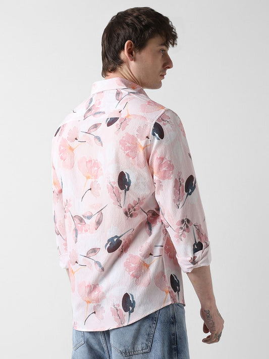 Floral Peachy Pink Crushed Shirt