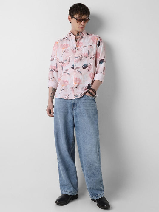 Floral Peachy Pink Crushed Shirt