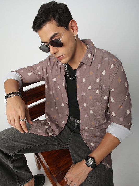 Creased Multicolour Printed Shirt