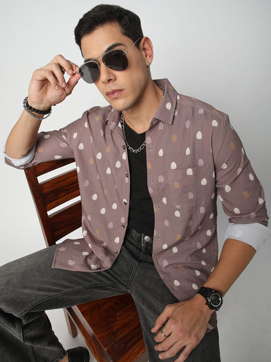 Creased Multicolour Printed Shirt